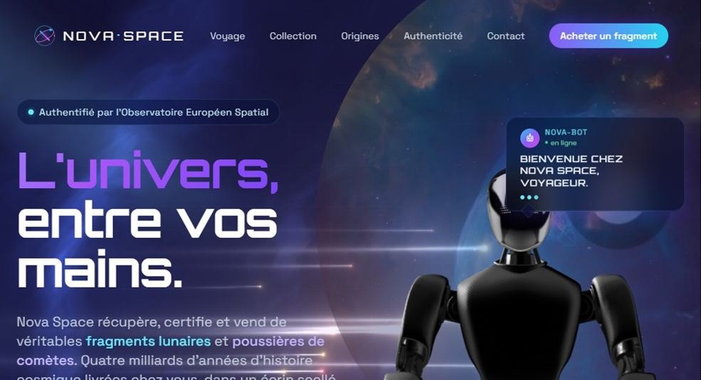 Nova Space — page d'accueil
